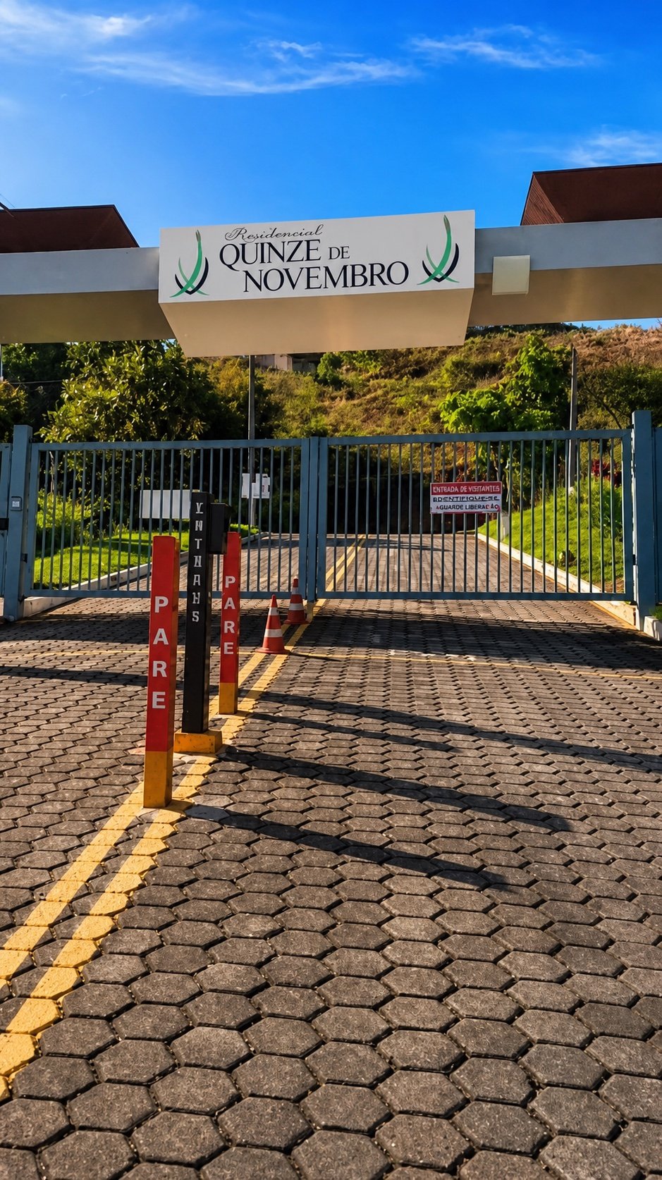 Entrada real do Residencial Quinze de Novembro, em Ubá